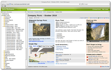 Kerio® WorkSpace screenshot